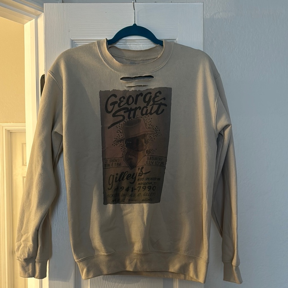 Cream Sweatshirt with Graphic Print and Long Sleeves